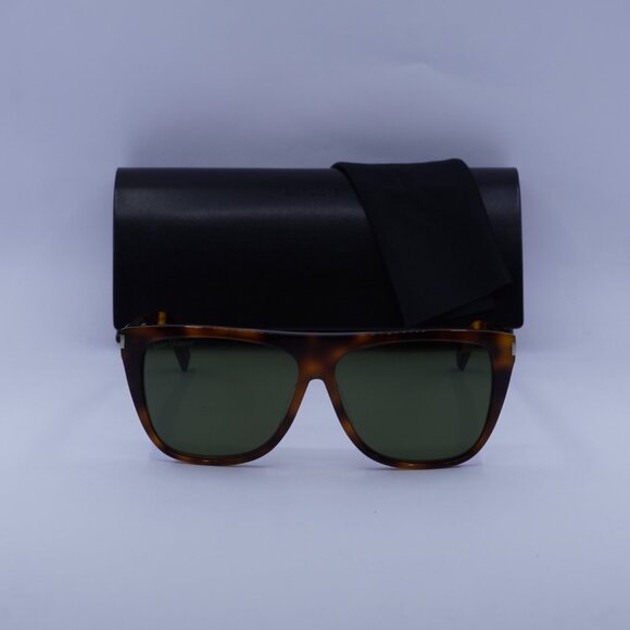 Saint Laurent SL1 003 Square Sunglasses - Havana/Green - Picture 4 of 13